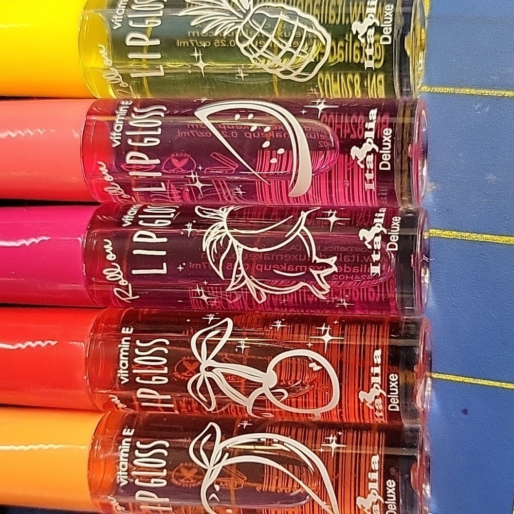 Italia Roll On Lip Gloss Set Of 5 Flavors NEW